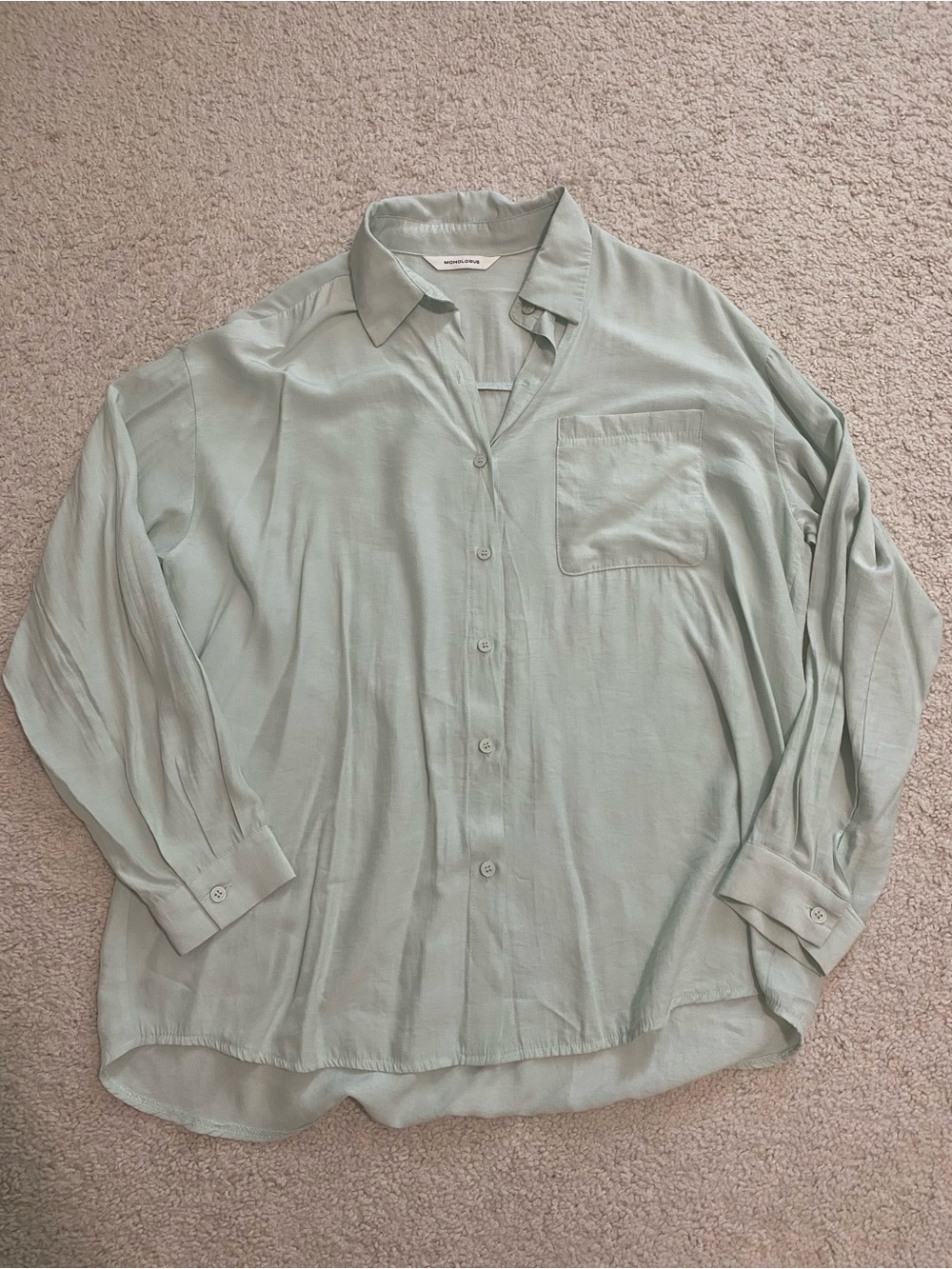 Korean brand MONOLOGUE Button-Up Shirt EUC One Size - Soft Mint